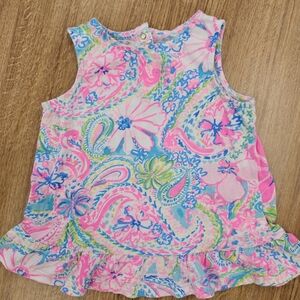 Lilly Pulitzer Pink and Blue Paisley Tank Top